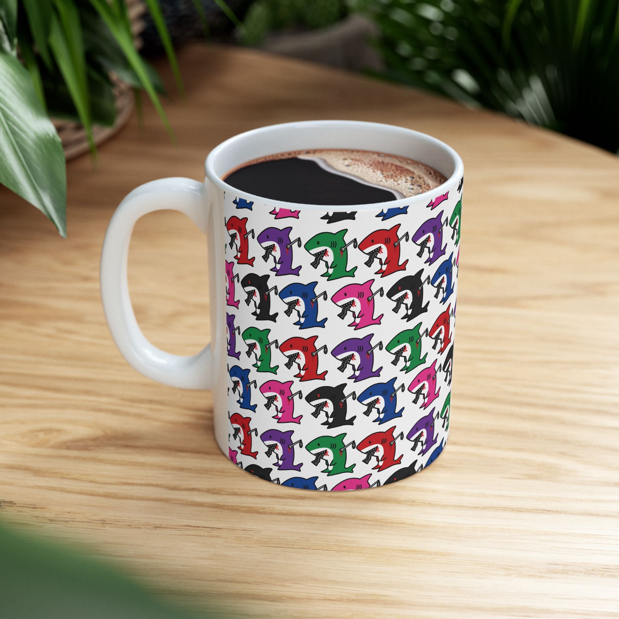 Colorfull Slit Gill Ceramic Mug, (11oz, 15oz)